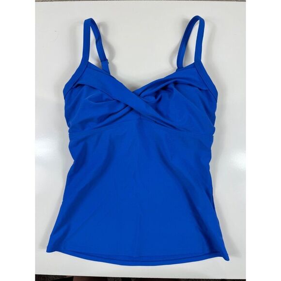 Athleta Twist Up Underwire Convertible Tankini Top Caspian Blue 32D/32DD Swim - Picture 2 of 7